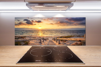 Cooker splashback Path to the beach