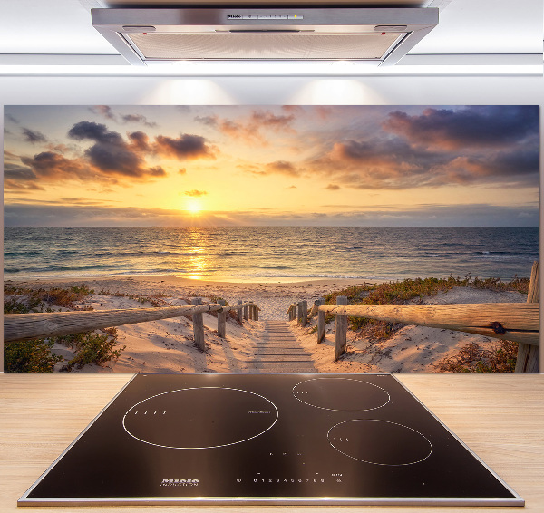 Cooker splashback Path to the beach