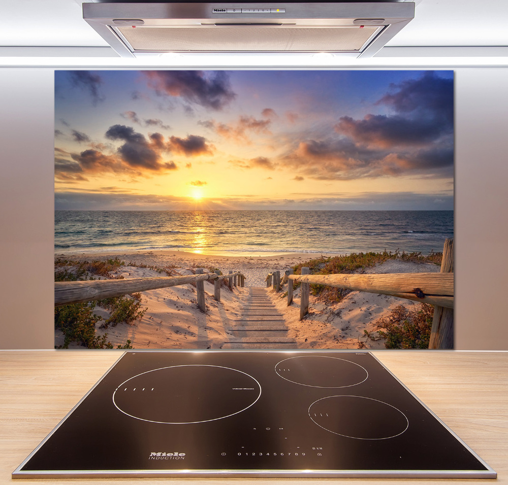 Cooker splashback Path to the beach