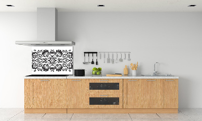 Cooker splashback Folk flowers