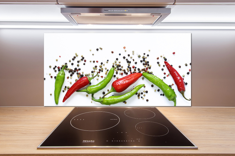 Cooker splashback Chilli peppers