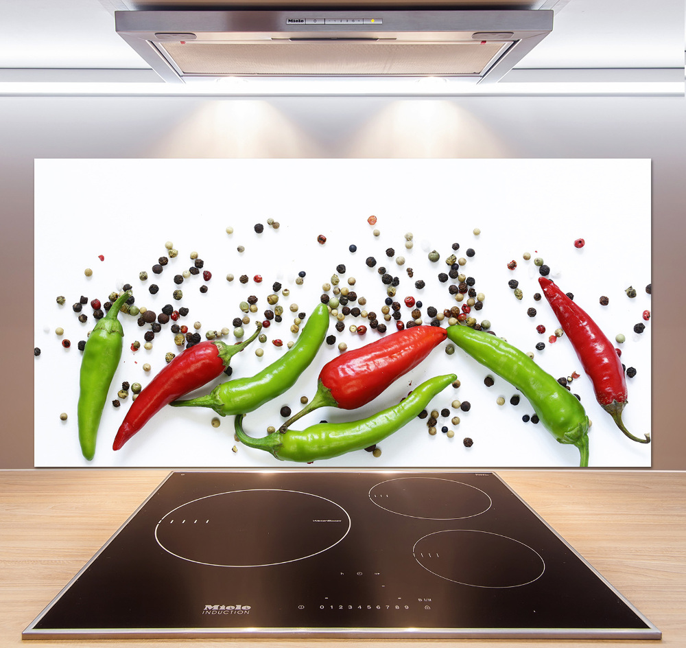 Cooker splashback Chilli peppers