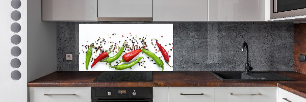 Cooker splashback Chilli peppers