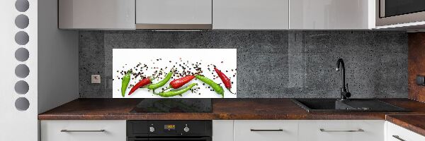 Cooker splashback Chilli peppers