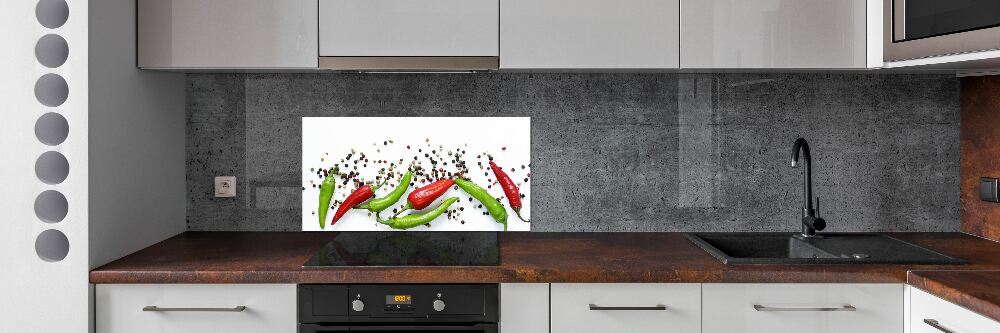 Cooker splashback Chilli peppers