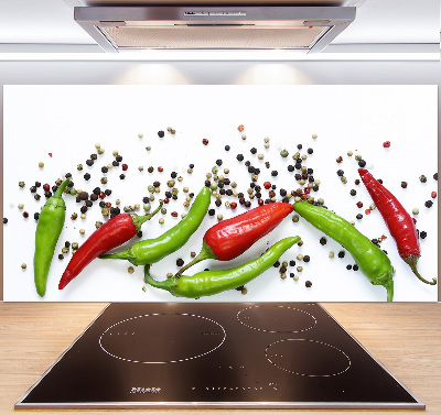 Cooker splashback Chilli peppers