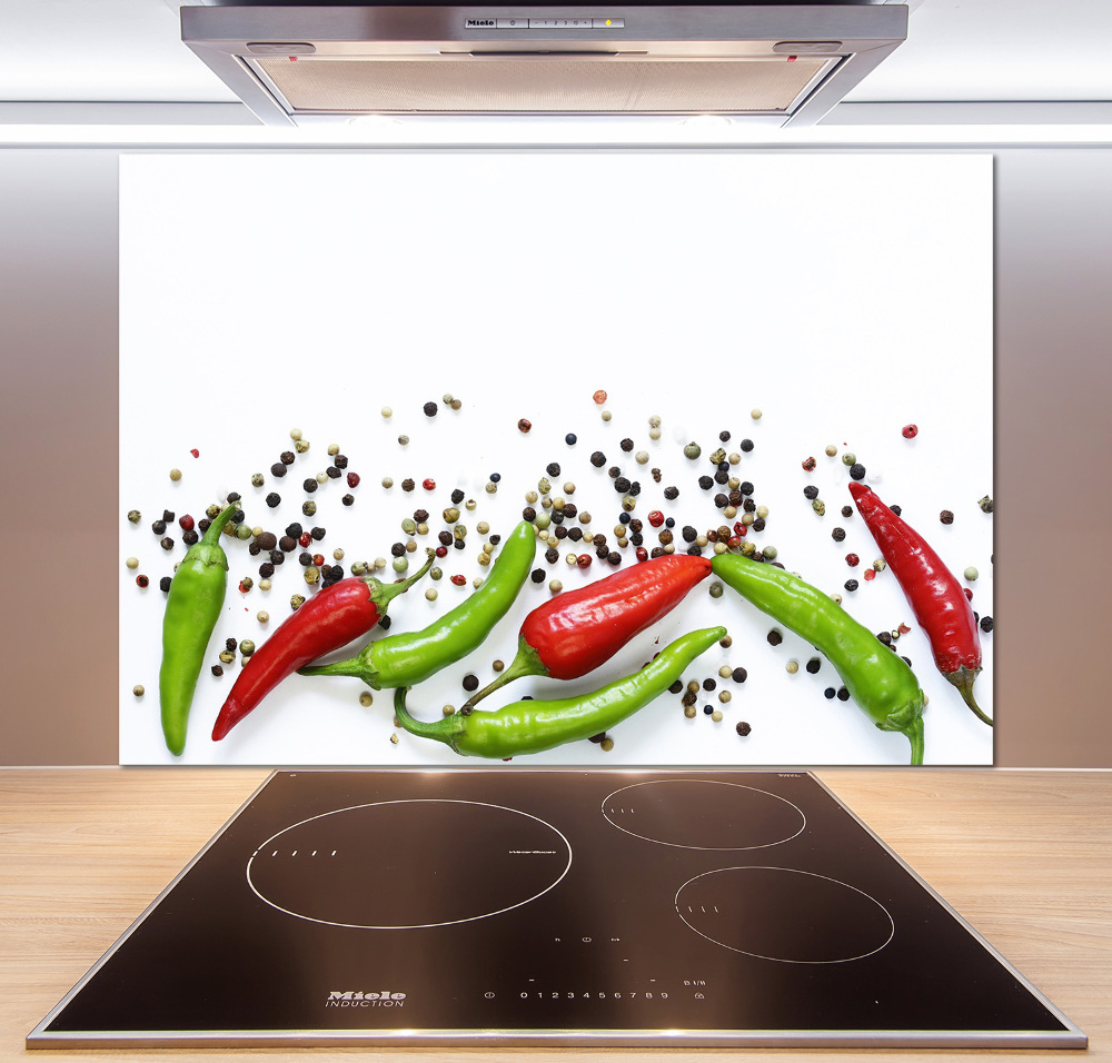 Cooker splashback Chilli peppers