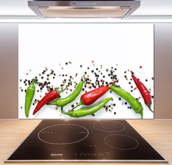 Cooker splashback Chilli peppers