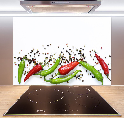 Cooker splashback Chilli peppers