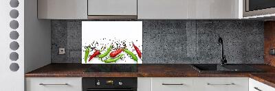 Cooker splashback Chilli peppers