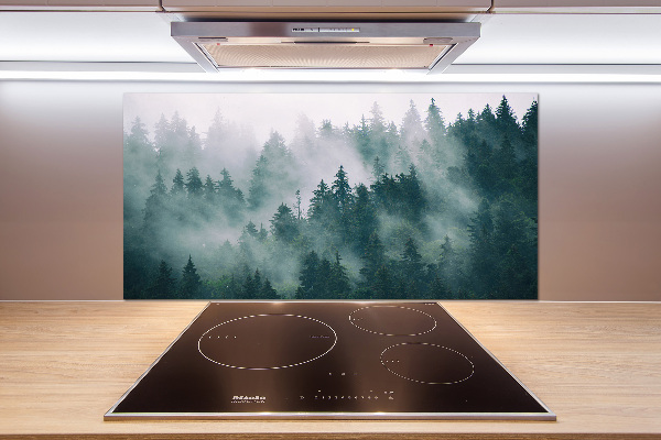 Cooker splashback Fog over the forest