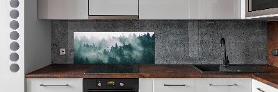 Cooker splashback Fog over the forest