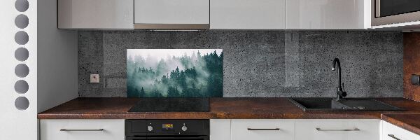 Cooker splashback Fog over the forest