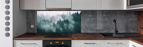 Cooker splashback Fog over the forest