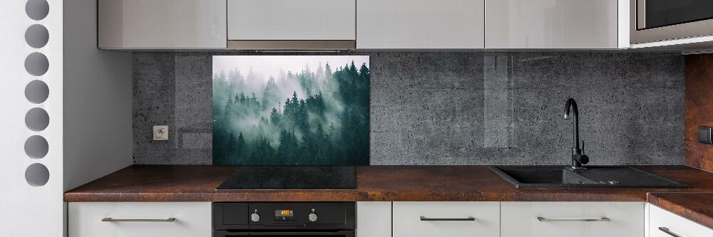 Cooker splashback Fog over the forest