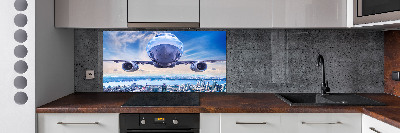 Kitchen splashback Aircraft over the city