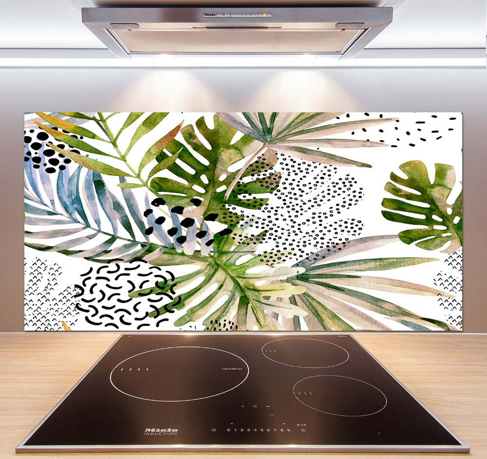 Kitchen splashback Tropical leaves