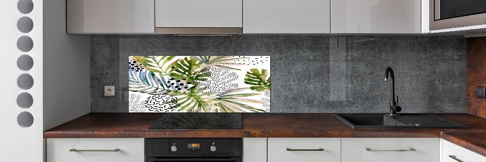 Kitchen splashback Tropical leaves