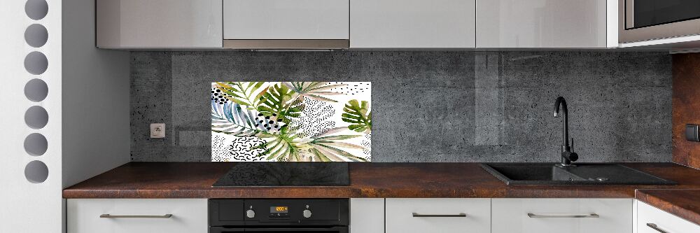 Kitchen splashback Tropical leaves