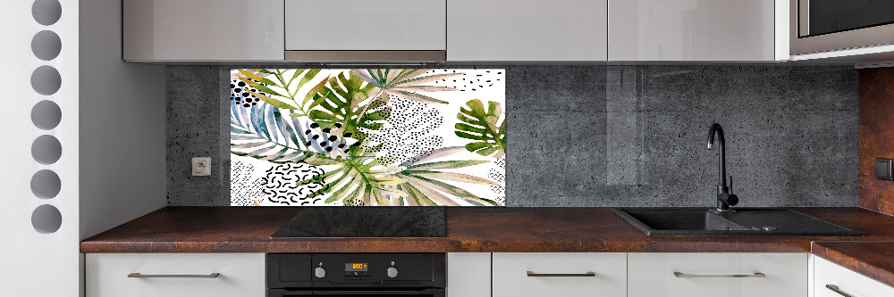 Kitchen splashback Tropical leaves