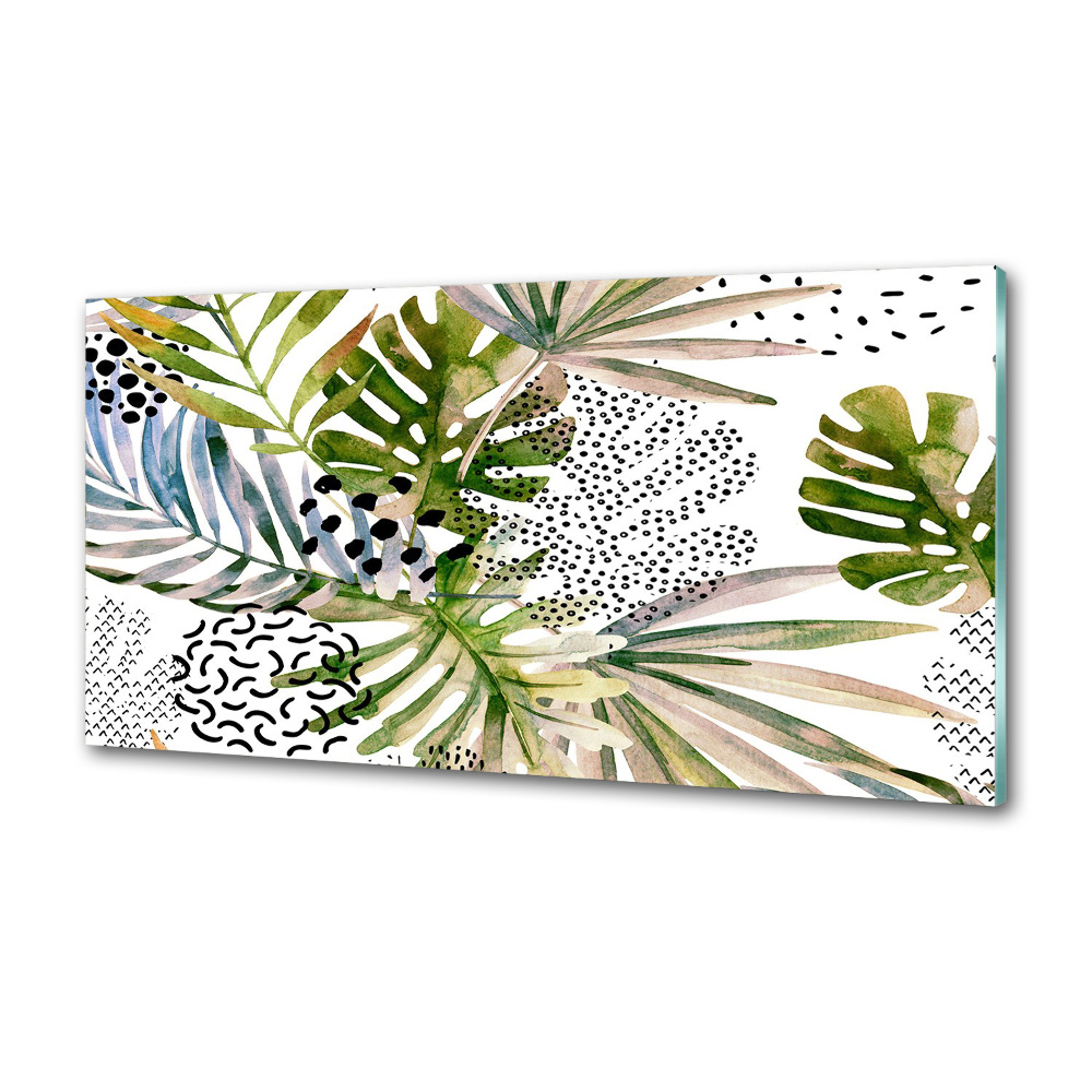 Kitchen splashback Tropical leaves