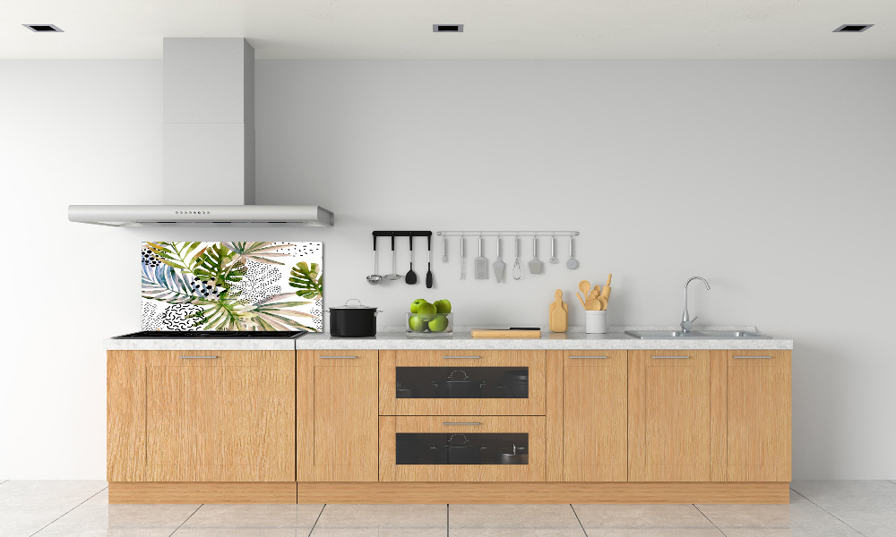 Kitchen splashback Tropical leaves