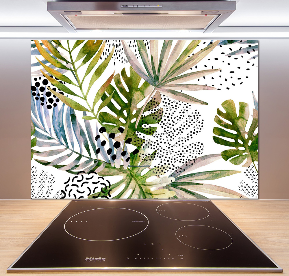 Kitchen splashback Tropical leaves