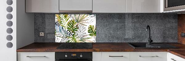 Kitchen splashback Tropical leaves