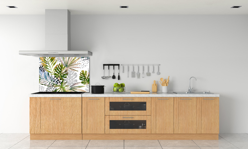 Kitchen splashback Tropical leaves