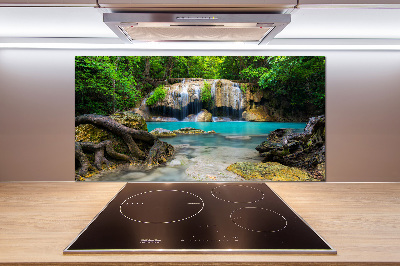 Cooker splashback Waterfall in the forest