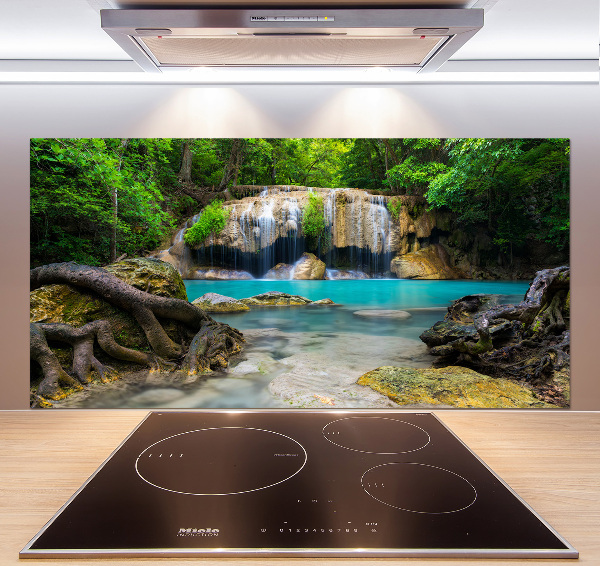 Cooker splashback Waterfall in the forest