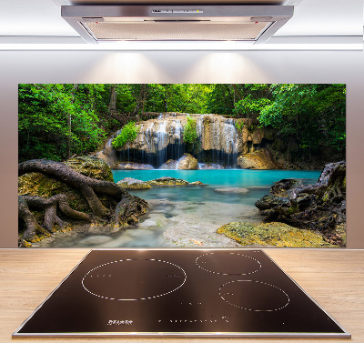 Cooker splashback Waterfall in the forest