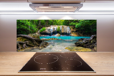 Cooker splashback Waterfall in the forest