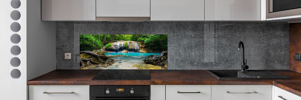 Cooker splashback Waterfall in the forest