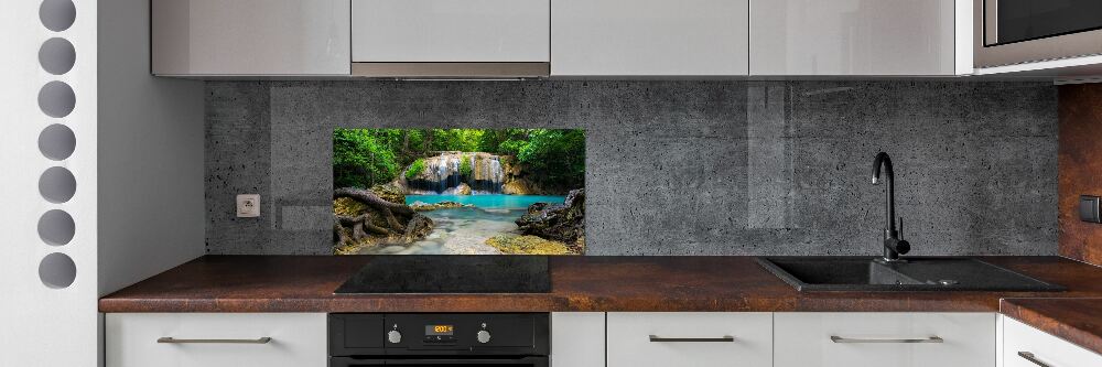 Cooker splashback Waterfall in the forest