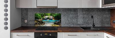 Cooker splashback Waterfall in the forest