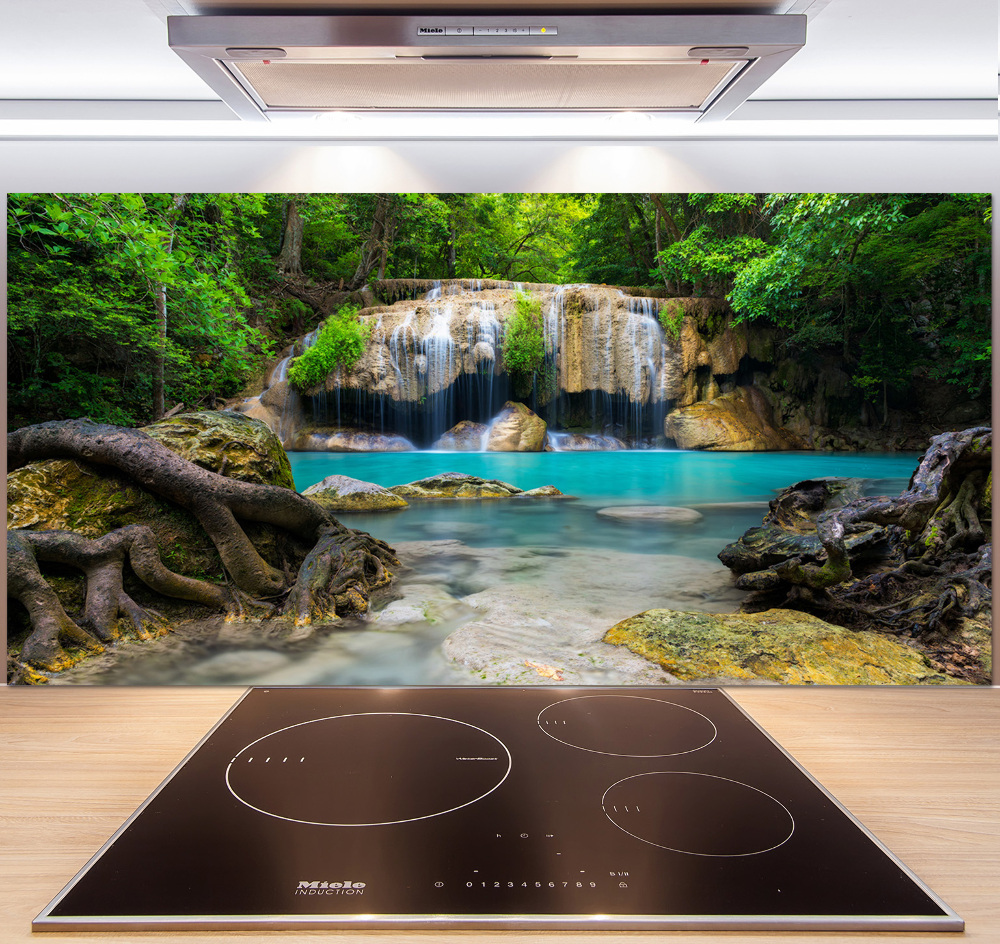 Cooker splashback Waterfall in the forest