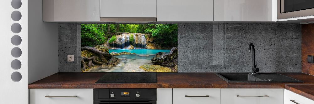 Cooker splashback Waterfall in the forest