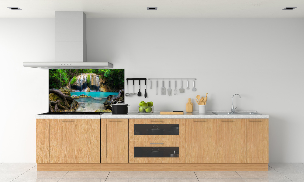 Cooker splashback Waterfall in the forest