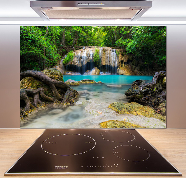 Cooker splashback Waterfall in the forest