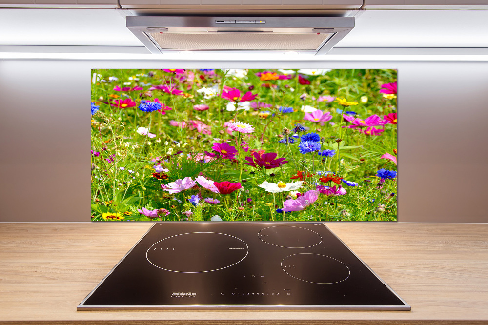 Kitchen splashback Field flowers