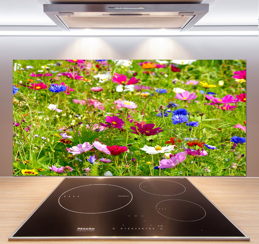 Kitchen splashback Field flowers