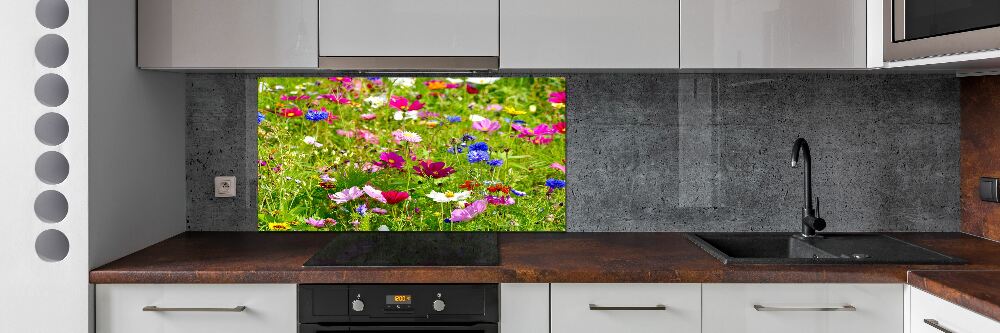 Kitchen splashback Field flowers