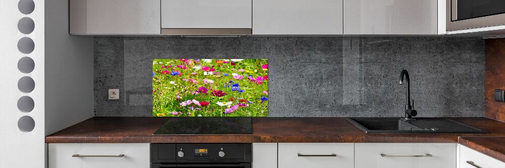 Kitchen splashback Field flowers