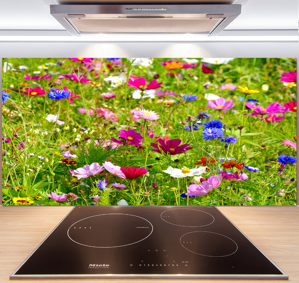 Kitchen splashback Field flowers