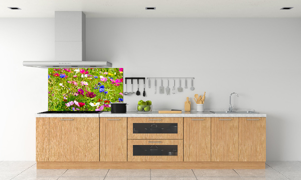 Kitchen splashback Field flowers