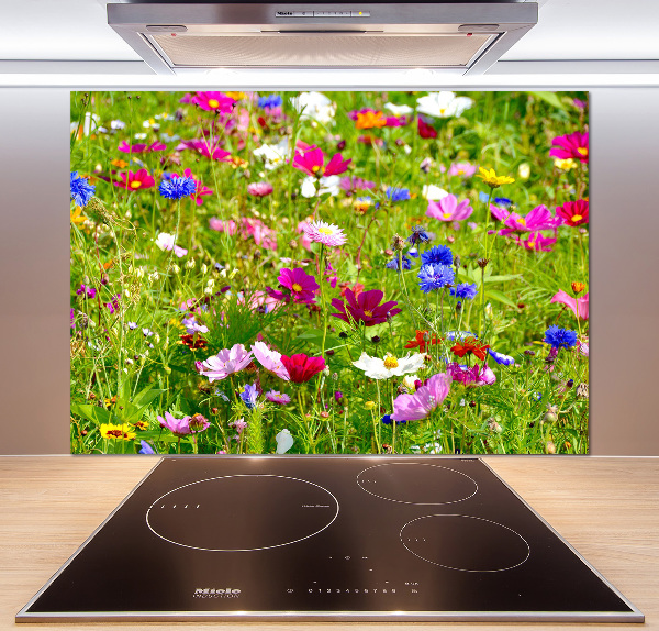 Kitchen splashback Field flowers