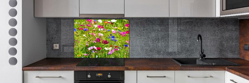 Kitchen splashback Field flowers