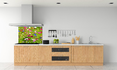 Kitchen splashback Field flowers