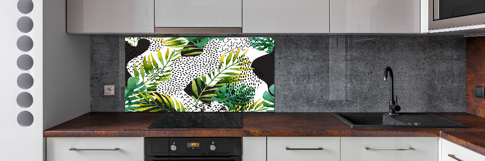 Kitchen splashback Tropical leaves